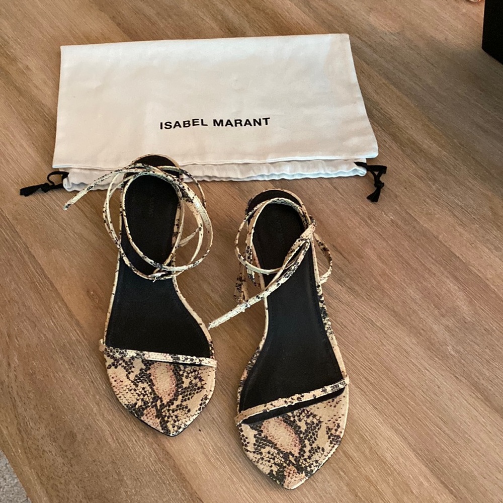 Isabel Marant 50mm Aridee Python Print Leather Sa… - image 1